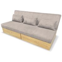 Sofa wypoczynkowa Daisy sztruks beżowa z funkcją spania i pojemnikami