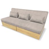 Sofa wypoczynkowa Daisy sztruks beżowa z funkcją spania i pojemnikami