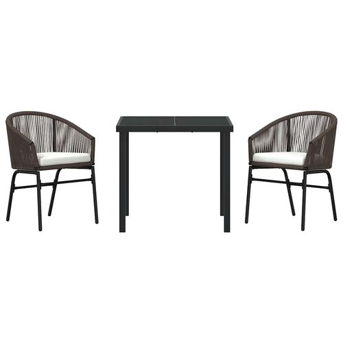 Zestaw do jadalni w ogrodzie 3 pcs Brązowy Polirattan na Arena.pl