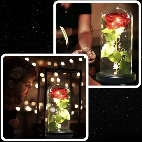 WIECZNA RÓŻA W SZKLE LED PREZENT NA DZIEŃ BABCI KOBIET WALENTYNKI GRAWER na Arena.pl