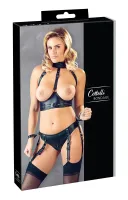 cottelli bondage komplet z otwartym biustonoszem i majtkami na szelkach s
