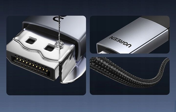 UGREEN KABEL PRZEWÓD WIDEO DISPLAYPORT DP DO HDMI FULL HD 2K UHD 4K 60HZ 2M zdjęcie 5