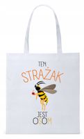 Dla Strażaka Prezent Torba Eco Biała Shopper Z Nadrukiem Ze Zdjęciem