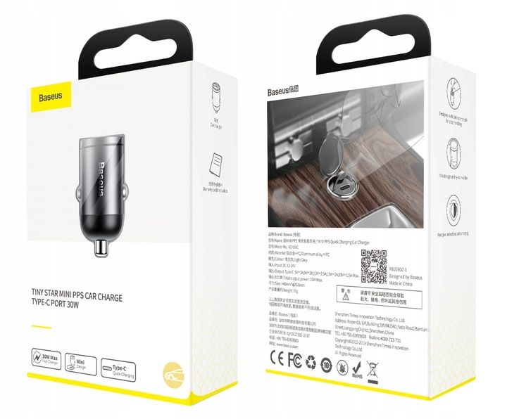 MINI ŁADOWARKA SAMOCHODOWA BASEUS USB-C QC PD 30W zdjęcie 14
