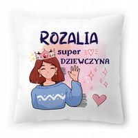 Poduszka Biała 40X40 Cm Dla Rozalii Córki Dziecka Z Nadrukiem Ze Zdjęciem