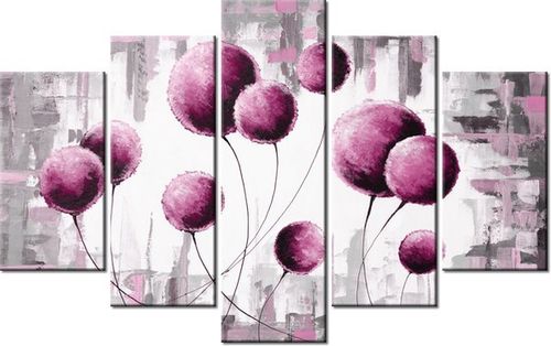 70 100CM OBRAZ 5 ELEM ABSTRAKCYJNE DMUCHAWCE FUKSJI DRUK PŁÓTNO na Arena.pl