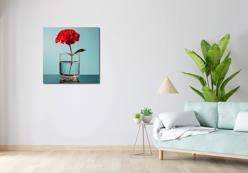Obraz 70x70cm Kwiat w Szkle zdjęcie 2