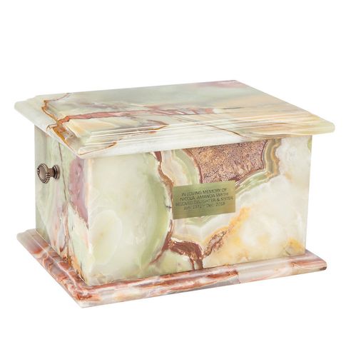 Kamienna urna z naturalnego onyksu / Plakietka na Arena.pl