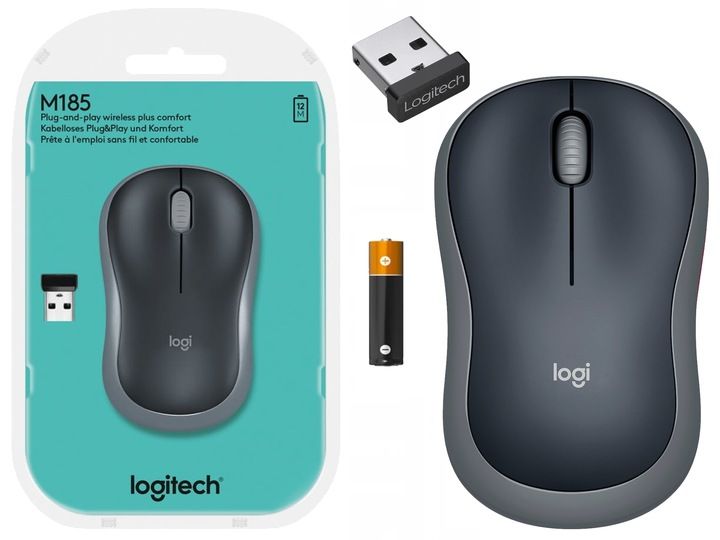 LOGITECH M185 Szara mysz bezprzewodowa zdjęcie 1