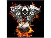 50X50CM OBRAZ SILNIK V2 HARLEY DAVIDSON DREWNO