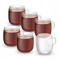 Zestaw 6szt SZKLANKI Herbaty KAWY OZDOBNE SOLIDNE Resis Esther 6x380ml