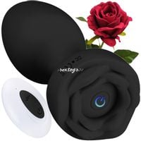 Korek Analny z Różą Na Pilota, Wibrujący Penis Analny Róża Czarny