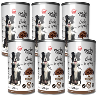 MOKRA KARMA DLA PSA TufTuf Puszka kawałki mięsne z dziczyzną ZESTAW 6x1250g