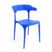 Krzesło Ogrodowe Plastikowe Tarasowe Uniwersalne Ażurowe Niebieskie MOCNE