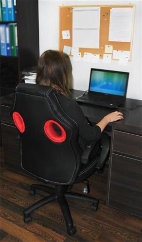 Fotel biurowy sportowy basic - czerwony na Arena.pl