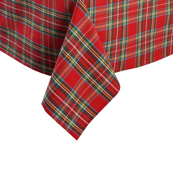 Obrus Świąteczny 138x140 w Kratę Czerwoną Włoski Look zdjęcie 9