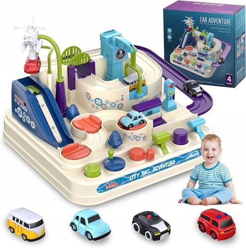 TOR PRZESZKÓD SAMOCHODOWY INTERAKTYWNY ZJEŻDŻALNIA Z PRZESZKODAMI + AUTKA na Arena.pl