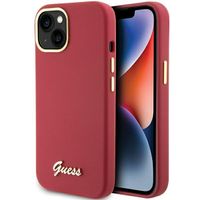 Guess GUHCP15SSMBSLM iPhone 15 6.1" magenta hardcase Silicone Script Metal