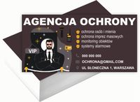 Wizytówki firmowe Foliowane 1000szt wiele różnych wzorów AGENCJA OCHRONY
