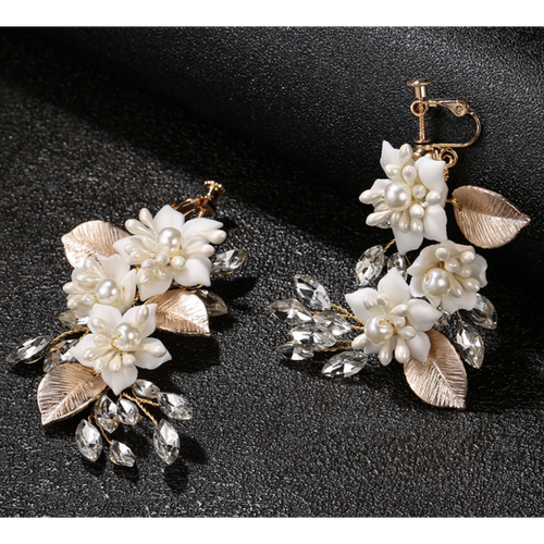 Kolczyki ślubne BOHO wizytowe wiszące z kryształkami stal szlachetna KOLS10 na Arena.pl