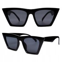 OKULARY PRZECIWSŁONECZNE DAMSKIE KOCIA OSTRA CZARNA OPRWKA FILTR UV400