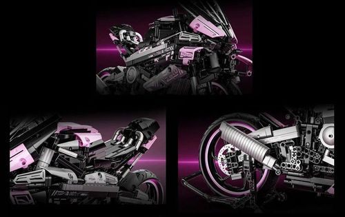 Zestaw Klocków Motocykl Ścigacz Różowy 2066El. na Arena.pl