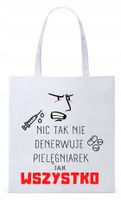 Dla Pielęgniarki Prezent Torba Eco Biała Shopper Z Nadrukiem Ze Zdjęciem