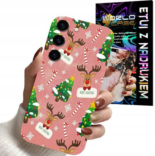 ETUI CASE DO SAMSUNG S23+ plus - ŚWIĄTECZNE WZORY NA ŚWIĘTA RENIFER CHOINKA na Arena.pl