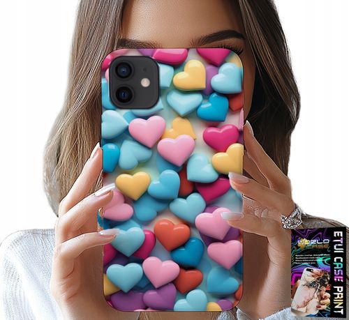 ETUI DO IPHONE 13 MINI - KOLOROWE SERCA MOŻLIWOŚĆ PERSONALIZACJI na Arena.pl