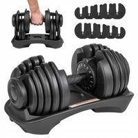 Hantel żeliwny regulowany gumowany obciążenie 24 kg hantle żeliwne