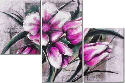 60 90CM OBRAZ 3 ELEM KOMPOZYCJA TULIPANÓW ŚCIENNY DRUK PŁÓTNO na Arena.pl