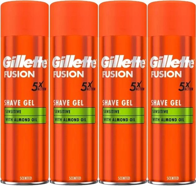 GILLETTE żel do golenia FUSION Sensitive 4 x 200 ml zdjęcie 1