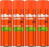 GILLETTE żel do golenia FUSION Sensitive 4 x 200 ml