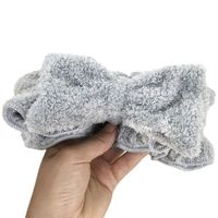 Opaska do włosów kosmetyczna szara kokarda