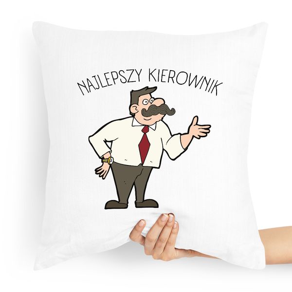 Poduszka Prezent Dla Najlepszego Kierownika Bossa Z Nadrukiem Ze Zdjęciem zdjęcie 1