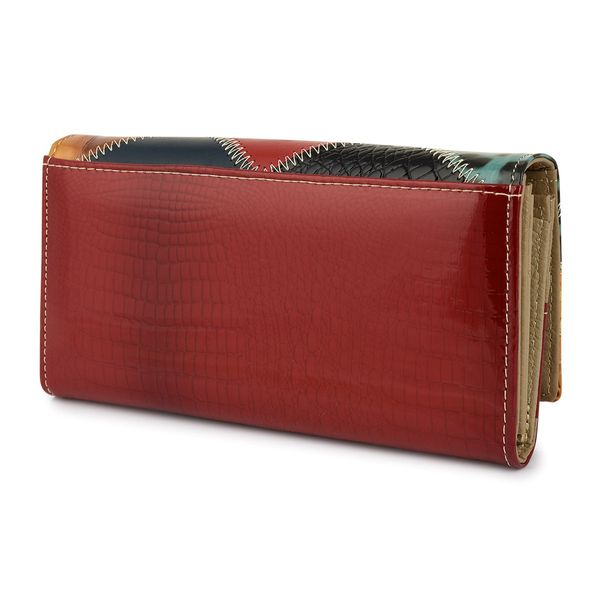 Portfel Patchwork Boho Julia Rososo Skóra Duży Pudełko M94 zdjęcie 6