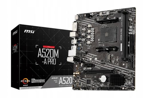 Płyta główna MSI A520M-A PRO Micro ATX AMD AM4 DDR4 M.2 NVMe USB 3.2 na Arena.pl