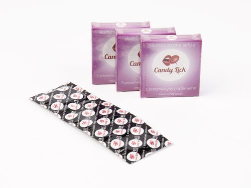 Prezerwatywy Candy Lick prążkowane na Arena.pl