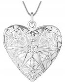 NASZYJNIK SERCE MEDALION KOLOR SREBRNY NA ZDJĘCIA