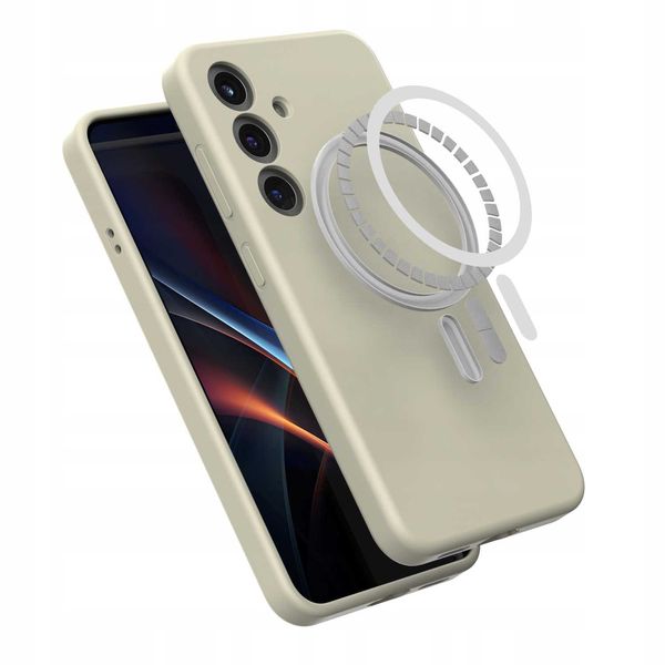 Spacecase Silicone Mag Galaxy S25 Beige zdjęcie 8