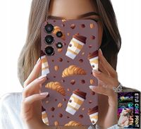 ETUI DO SAMSUNG GALAXY A13 4G - CASE Z KAWĄ ROGALIKAMI I ZIARNAMI W TLE