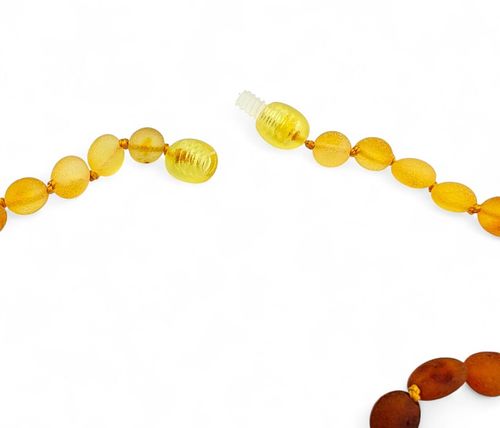 NASZYJNIK NA ZĄBKOWANIE BURSZTYN FASOLKA NIEPOLEROWANY na Arena.pl