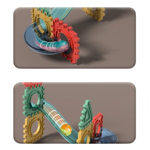 WOOPIE Klocki Konstrukcyjne 3D Zestaw Edukacyjny Tor Kulkowy Kulodrom Wafle 68el. na Arena.pl