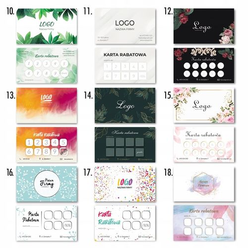 KREATOR Karty rabatowe karty stałego klienta120szt na Arena.pl