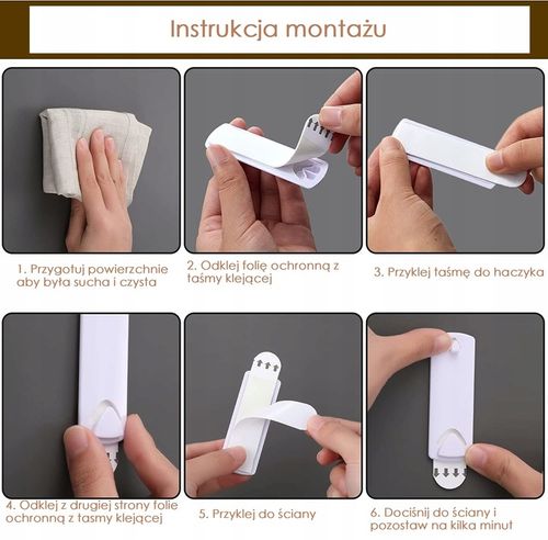 Haczyk Samoprzylepny Klejący Gwóźdź Na OBRAZ 10szt na Arena.pl