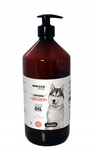 Olej z łososia dla psa i kota Salmon BioFeed 1litr naturalny na sierść na Arena.pl