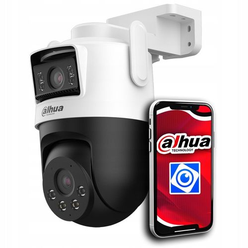 Kamera obrotowa zewnętrzna Dahua IP WiFi - dwa obiektywy (5MPx+5MPx) na Arena.pl