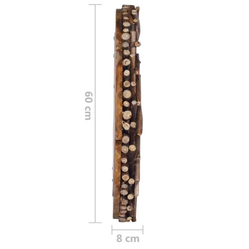 Lustro ścienne 60cm tekowe okrągłe VidaXL na Arena.pl