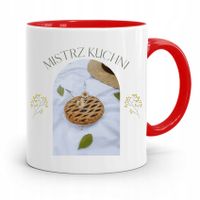 Kubek Czerwony Dla Kucharza Kucharki Mistrz Kuchni Z Nadrukiem Ze Zdjęciem