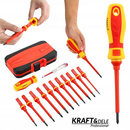 Zestaw Śrubokrętów Izolowanych Elektrycznych 14 Elementów Kraft&Dele na Arena.pl
